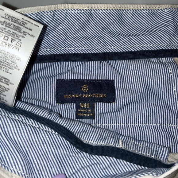 2/$35 Brooks Brothers men’s 40 Waist Khaki Flat Front Chino Shorts 10” Golf - Picture 5 of 9